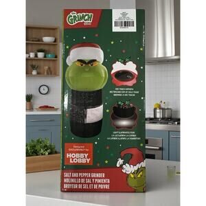 Christmas Grinch Electronic Salt & Pepper Grinder Uncanny Brands Lights Up NEW